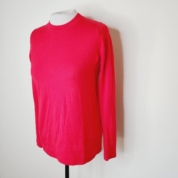 CLUB MONACO 100% Wool Red Crew Neck Sweater - Picture 2 of 9